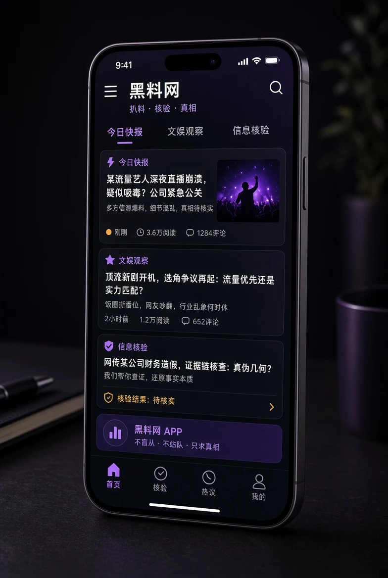 黑料网应用界面